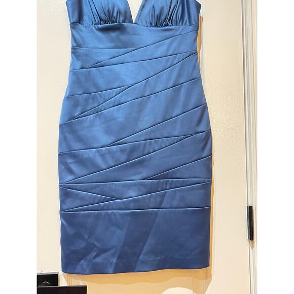 NW Collection Bisou Bisou Blue Party Cocktail Dress Size Small - Picture 2 of 5